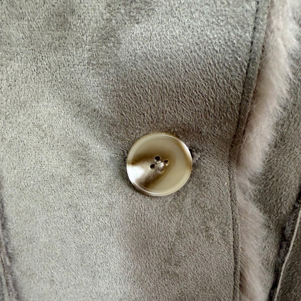 Rachel Zoe Womens Taupe Faux Suede & Fur Trim Coat Jacket Small NWT Soft Luxury - Picture 7 of 10